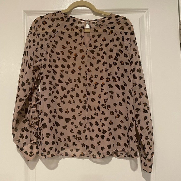 cupcakes & cashmere Animal Print Ruffle Blouse - Picture 3 of 4